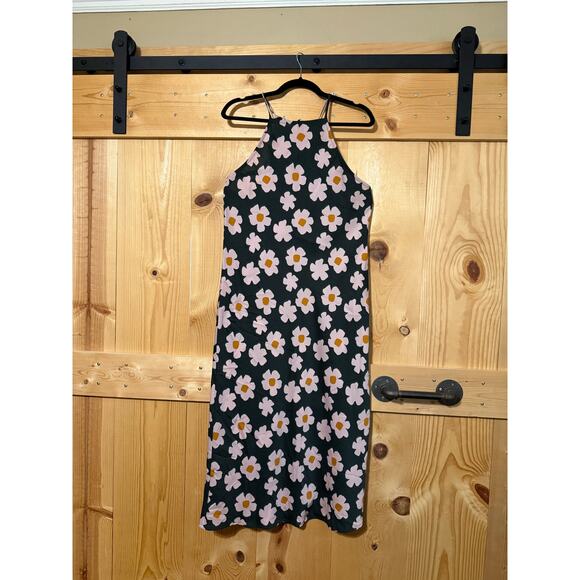 VICI Floral 60’s Halter Tie Back Dress Size L - Picture 3 of 5